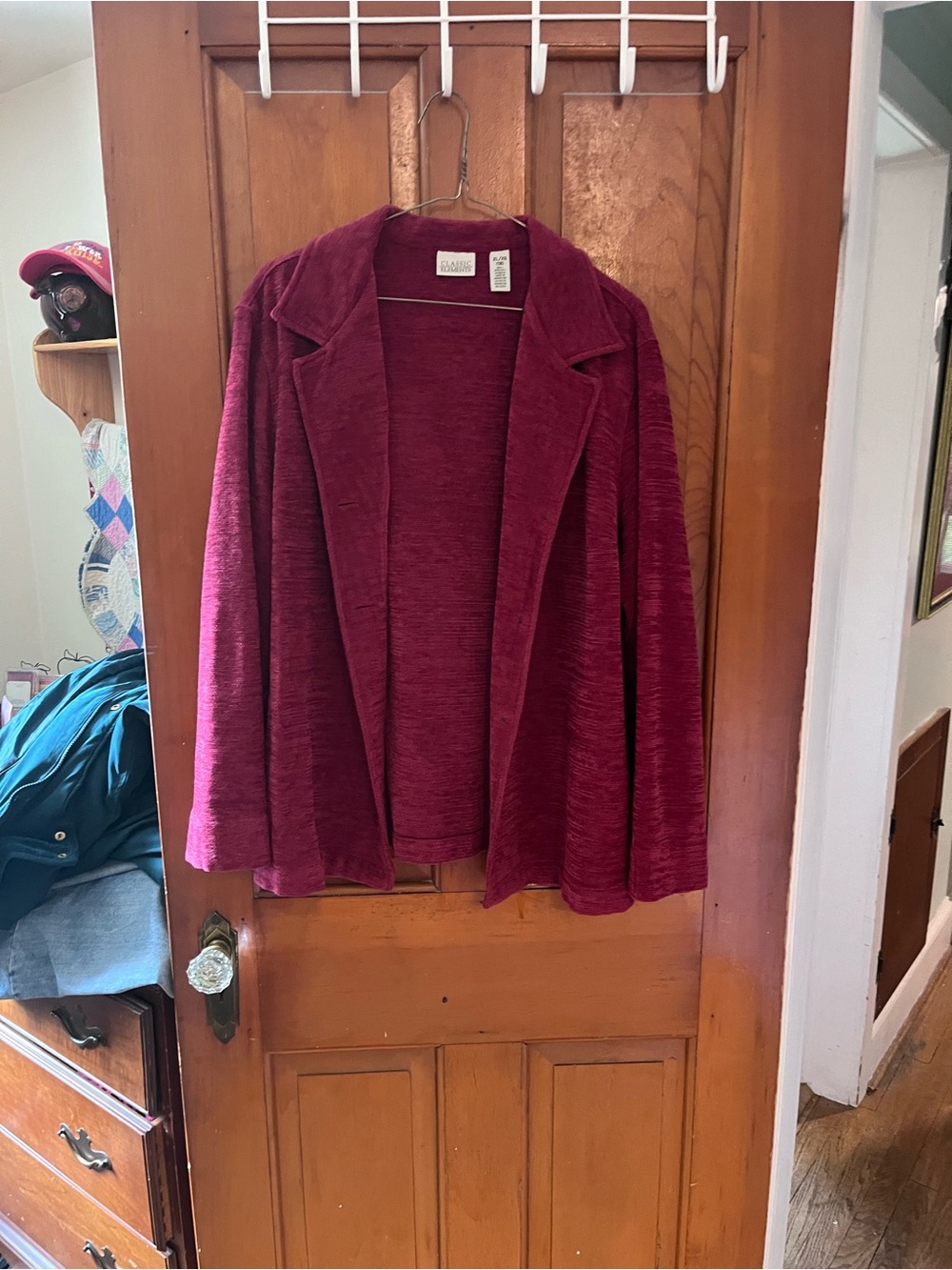 Classic Elements Women's Burgundy Open-Front Cardigan Sweater